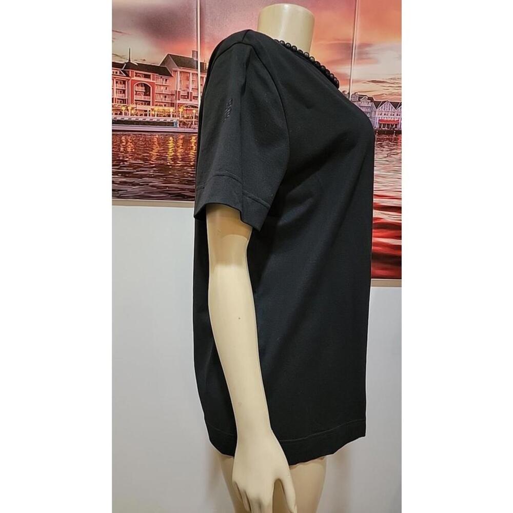 GIVENCHY  Size S Women's Black Top Blouse Witn Neck Details & Shoulder Zip #C - Picture 4 of 15